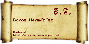 Boros Hermész névjegykártya